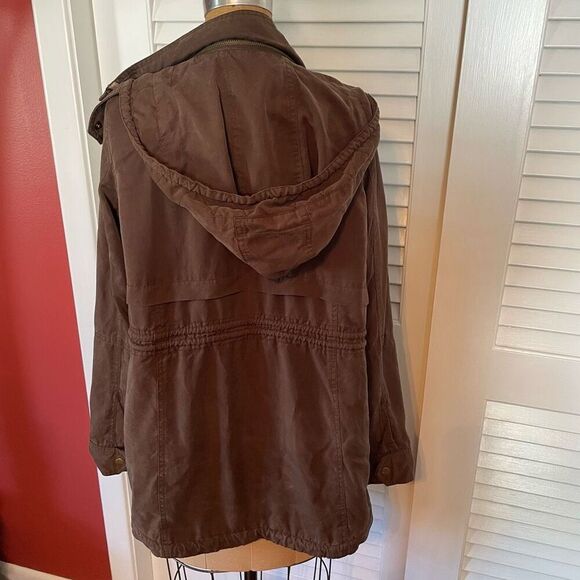 MARKET & SPRUCE | brown hooded utility jacket S - Picture 3 of 9